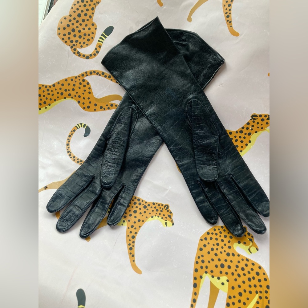 Vintage silk-lined leather gloves